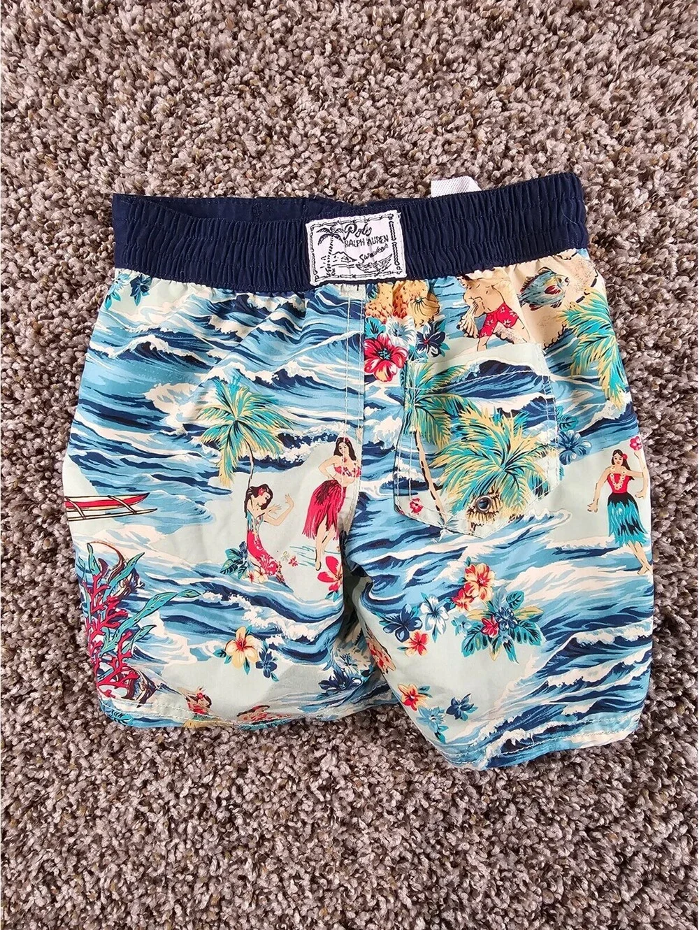Polo Ralph Lauren Boys Sz 3T Swimsuit Swim trunks Surf Print